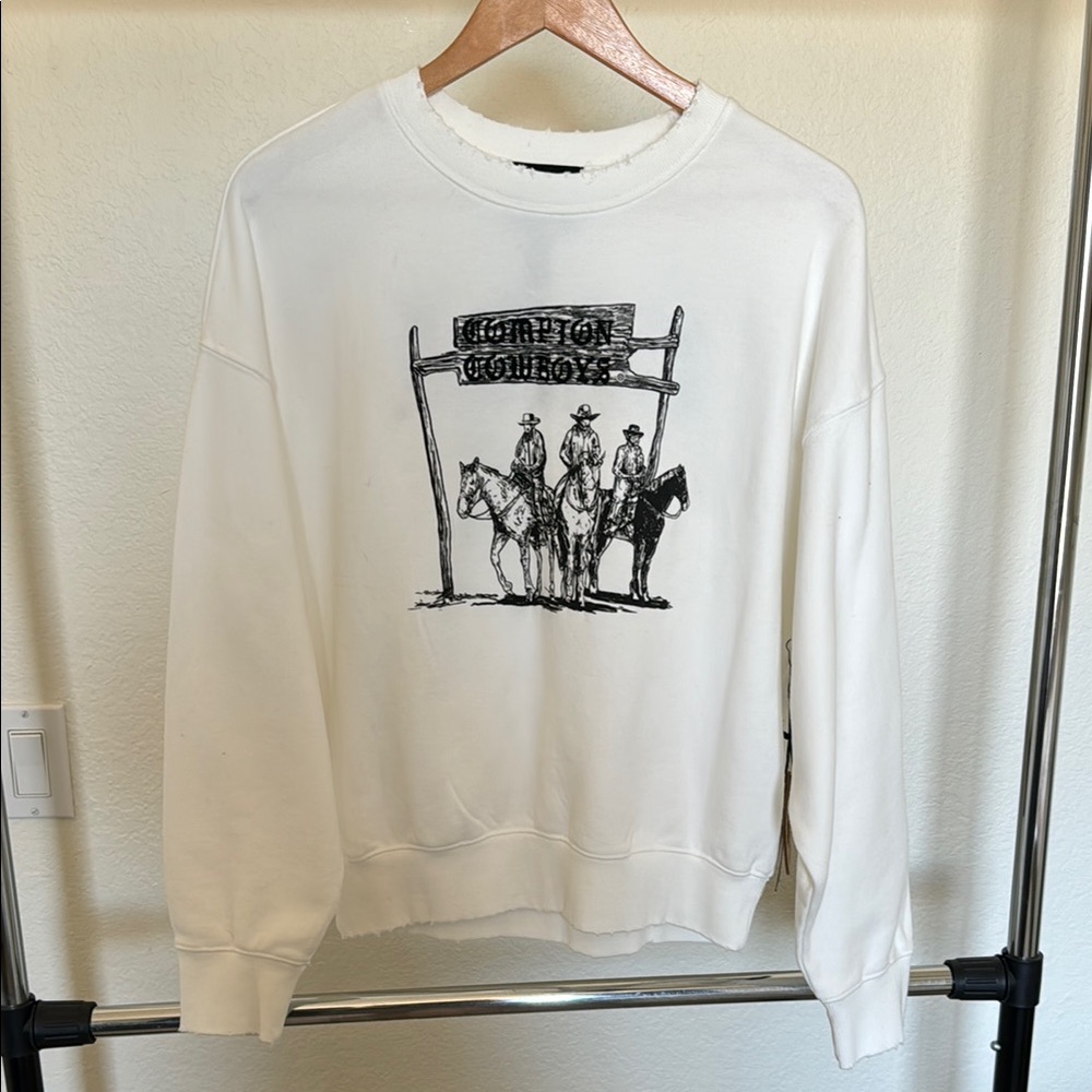 White Graphic Sweater